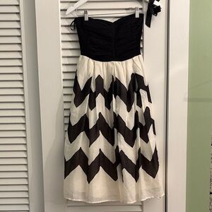Elegant Black and White Strapless Dress